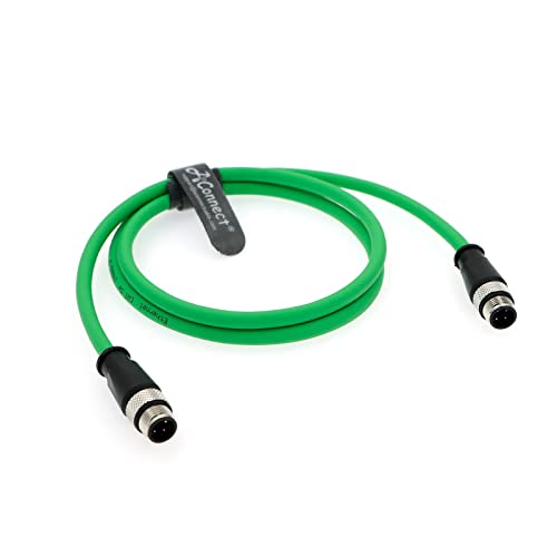 Câble Ethernet M12 D-Code mâle mâle Cat5e étanche et blindé de 1m pour réseau industriel