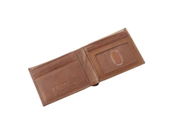 Mens Leather Bifold Wallet One Size Brown2