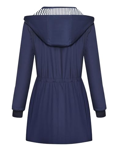 Bloggerlove Rain Jacket Women Lightweight Raincoat Waterproof Windbreaker Striped Climbing Outdoor Hooded Trench Coats S-XXL2