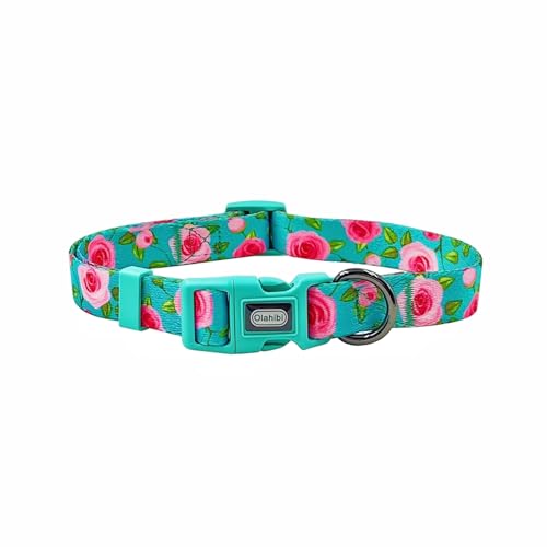 Collar para perro XS Olahibi diseño rosa poliéster