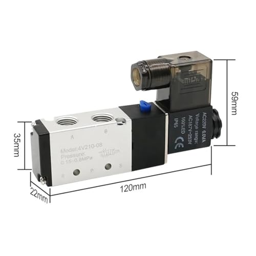 Solénoïde pneumatique 4v210-08 à commutation rapide et précise - 4