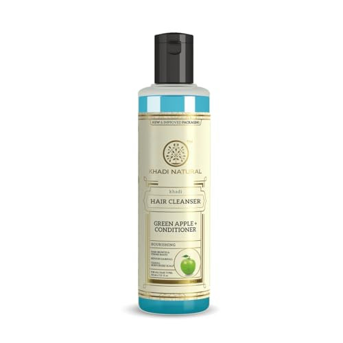 KHADI NATURAL Green Apple + Conditioner Hair Cleanser/Shampoo, 210ml