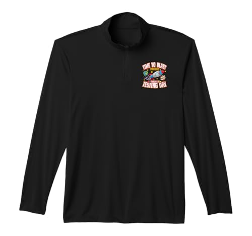 Testing Day Space Galaxy Rocket Teacher Test Day Performance Quarter-Zip Top