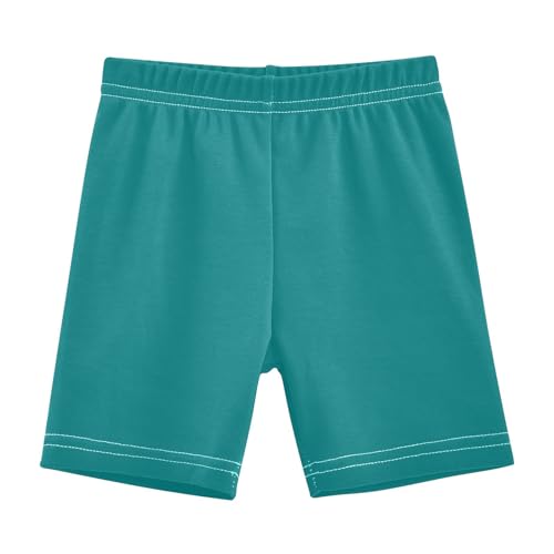 CHIFIGNO Girls Cotton Cartwheel Shorts Kids Bike Shorts Under Dress Dance Short Teal Blue Size 6