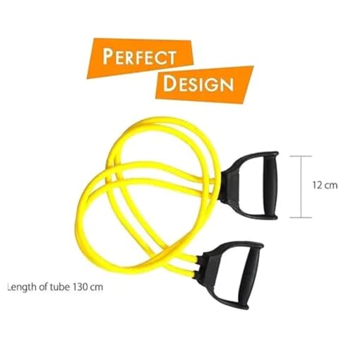 Image of Double Toning Tube Latex Tube Body Enhancer for Women & Men with Door Anchor, Workout, Home Gym and Toning Exercise Foam Handles & Easy-Adjust Clips for High Intensity Training