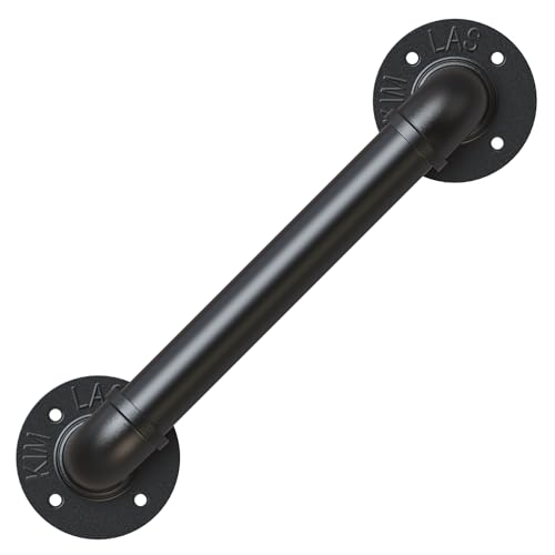 ONLT 30cm main courante,main courante pour escalier noir,Rampe d'escalier,rampe escalier de Barre de Garde de rétro de Tuyau de Fer de Vent Industriel,pour les escaliers,les murs,loft,couloir