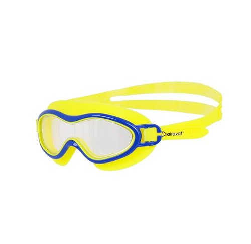 Image of AIRAVAT Kril 1025 Junior (Age 2-6 Years) Swimming Goggles, Adjustable Pool Goggles For Junior /Kids, Optic Quality Poly carbonate Lenses, 100% UV Protection Anti-fog Coated (Yellow)