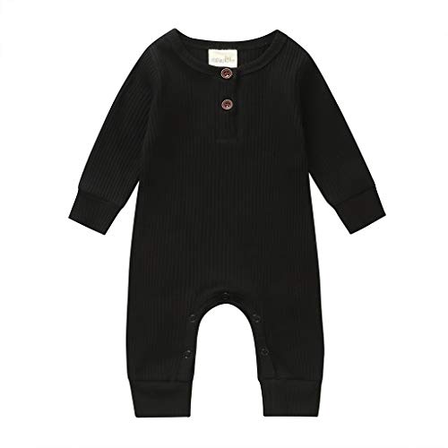 Image of niceclould Newborn Baby Boy Girl Knitted Romper Jumpsuit Solid Long Sleeve Legging Bodysuit Playsuit Clothes Winter 0-18M