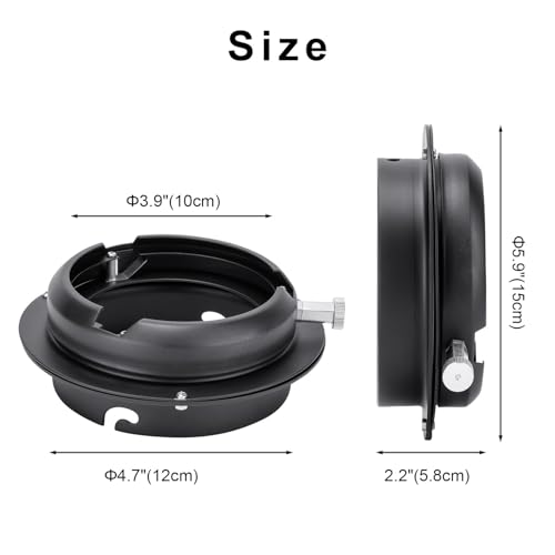 Image of FOMITO Elinchrom to Bowens Mount Converter Adapter Ring, Speedring Adapter for Softbox Beauty Dish, Bowens Mount Snoot Adapter for Studio Flash Strobe Monolight Photography