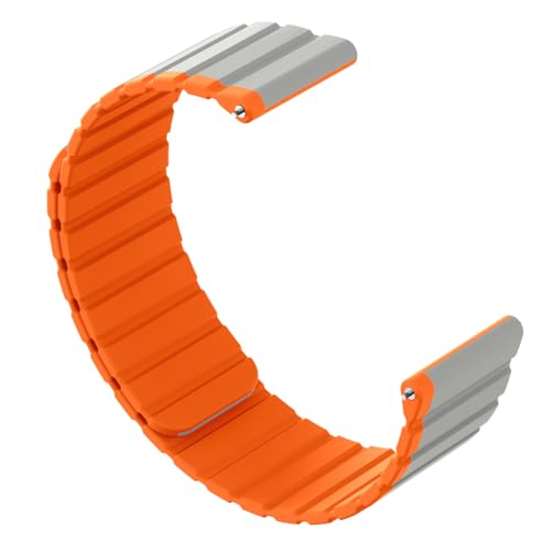 YODI 20MM Dual Color Magnetic Silicone Sport Strap Band For Garmin Vivoactive 3 | Forerunner 245 | Venu 2 Plus | Venu Sq | Vivoactive 3 Music, Moto 360 3rd Gen, Fire Boltt Dynamite Bsw048 Smart Watch For Men Women (Grey/Orange) YODI 20MM Dual Color Magnetic Silicone Sport Strap Band For Garmin Vivoactive 3 | Forerunner 245 | Venu 2 Plus | Venu Sq | Vivoactive 3 Music, Moto 360 3rd Gen, Fire Boltt Dynamite Bsw048 Smart Watch For Men Women (Grey/Orange)