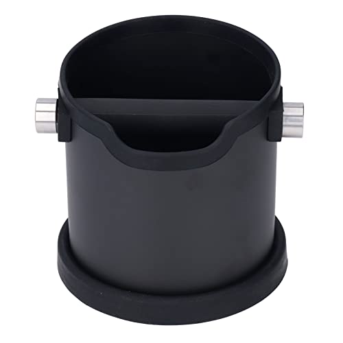 Caja de café Caja de acero inoxidable Recipiente de almacenamiento de almacenamiento con almohadilla de silicona sin deslizamiento Diseño oblicuo para Home Kitchen Negro 16.8 x