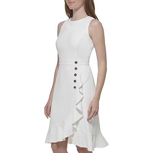 Image of Tommy Hilfiger Women's Sleeveless Knee-Length Sheath Scuba Crepe Dress