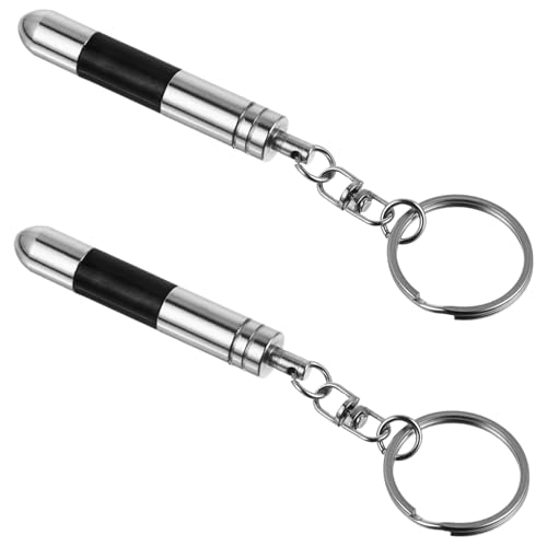 BELLIFFY 2pcs Key Chain Body Static Eliminators Anti-static Keychain for Car Anti Static Keychain Gadgets Esd Electrostatic Discharger Car Static Eliminator Static Rod Key Fob Black Plastic