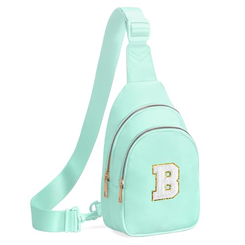 Birthday Gifts for 7 8 9 10 11 12 13 Year Old Girls Small Initial Sling Bag Cross Body Bag Fanny Pack for Girls Light Green B