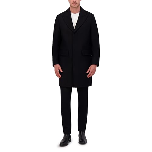 Kenneth Cole Men's Peak Lapel Wool Topcoat