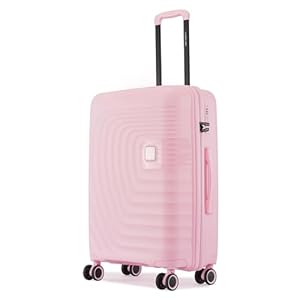 Nasher Miles Boston Hard-Sided Polypropylene Check-in Luggage Pink 24 inch |65cm Trolley Bag Suitcase