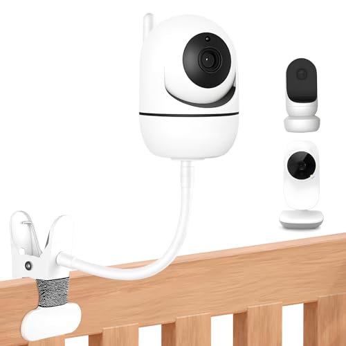 Flexible Baby Monitor Clip Mount: Compatible with HelloBaby/VTech/Owlet Baby Monitor Baby Camera Holder Without Tool-Free Installation or Wall Damage