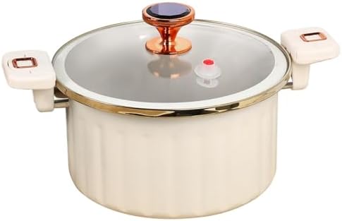 5L Micro Pressure Cooker - Non-Stick Enamel, Silicone Seal, Spill-Proof Valve, Push Pull Lock - Efficient Kitchen Cooking Pot for Quick Meals