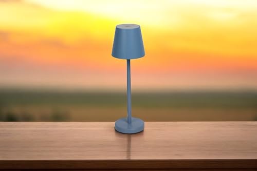 SMART-J Lampada Ricaricabile LED da Tavolo Easy Circle – 3 Temperature di Luce, 6 Ore di Autonomia, Design Moderno, Interruttore Touch, USB Ricaricabile (Azzurro)