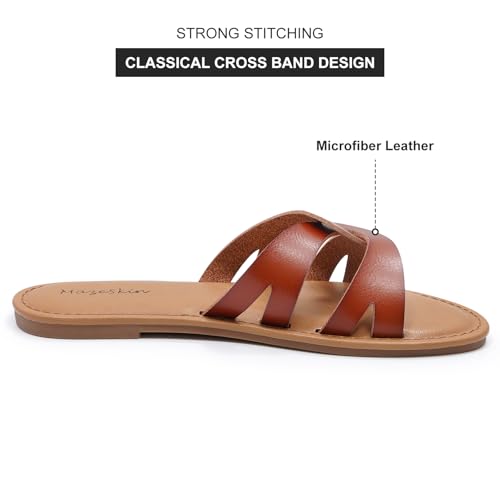 mazeskin Girls's Reminiscence Foam Two Braid Band Comfy Summer time Flat Slide Sandals - Image 4