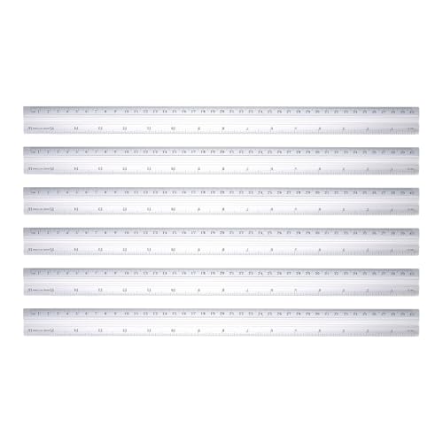 Règle en alliage d'aluminium PATIKIL 40 cm lot de 6 pièces en argent pour traçage