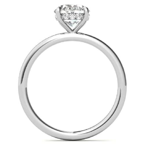 1CT-3CT Oval Cut Engagement Ring Hidden Halo Moissanite Wedding Ring for Women Promise Gifts for Her 925 Silver/10K/14K/18K Gold4