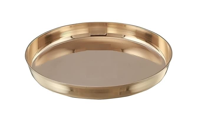 Image of Dinner Set thali Bronze Plates Handmade Approx 990 Gm Single Item Weight 12 Inch Bronze Kansa Thali (1 Thali)