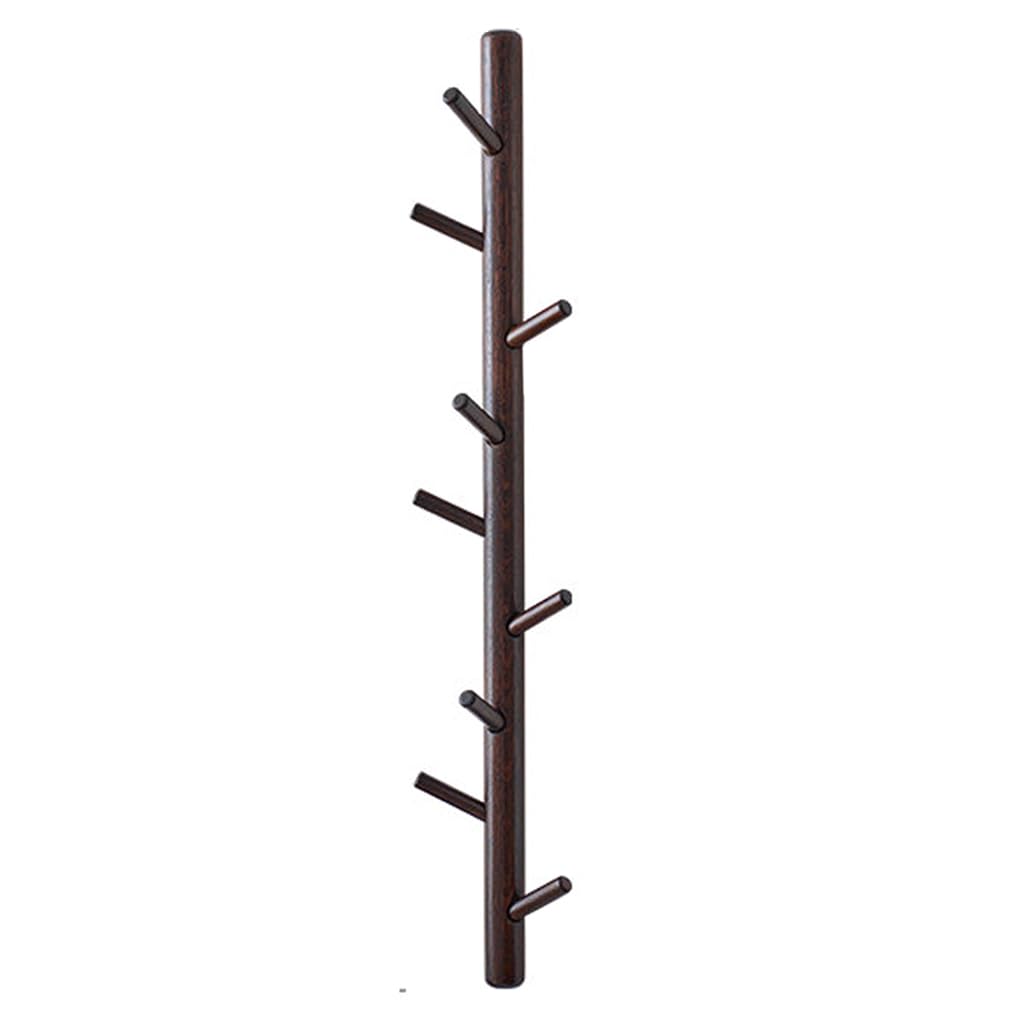 ZHOUXIAO Solid Wood Vertical Coat Rack Wall Mount,Branch Shape Coat Hooks Hanger 90cm