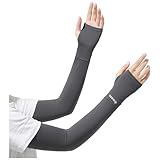 Arm Sleeves with Thumb Hole Women Men Outdoor Quick Dry Cooling Sun Protection Sleeve Ice Silk Cycling Sports Bracer