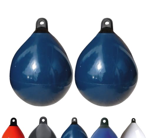 12skipper 2er- Set Majoni Kugelfender Rundfender Ballonfender, Farbe: Navy, Durchmesser: 45 cm