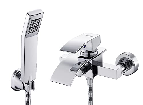 BONADE Badewannenarmatur mit Handbrause Badewanne Duschsysteme Duscharmatur mit Wasserfall Auslauf Einhebel-Wannenarmatur Badarmatur mit 1,5m Duschschlauch für Bad Badezimmer Dusche Cover