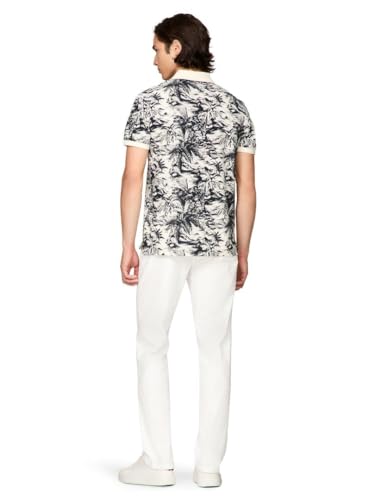 Tommy Hilfiger Men's Short Sleeve Linen Polo Shirts in Regular Fit with Tropical Print Designs3