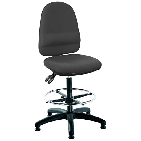 LAB SPACE Mist 2 Draughtsman Chair in Charcoal Fabric Cover