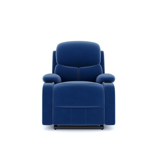 Image of The Couch Cell | One Seater Electric Recliner Chair | Suede Velvet Upholstered Motorized Recliner | Single Seater Comfortable Recliner for Living Room Bedroom Home Seating