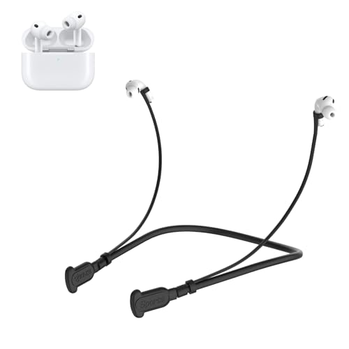For AirPods Pro 3 / AirPods Pro 2 / AirPods 3 / AirPods 4 専用 イヤホン紛失防止ストラップ 1 本入り 柔軟防汗防汚 脱落防止 スポーツ専用 簡単着脱 (ブラック)