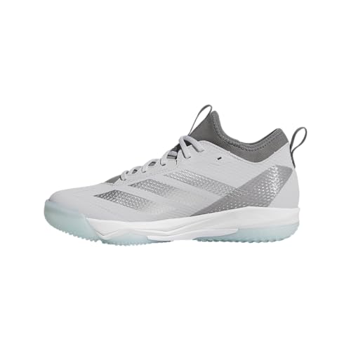 adidas Women's Adizero Instinct 2.0 Turf Trainer Softball Sneaker, Team Light Grey/Silver Metallic/Team Grey, 7.5