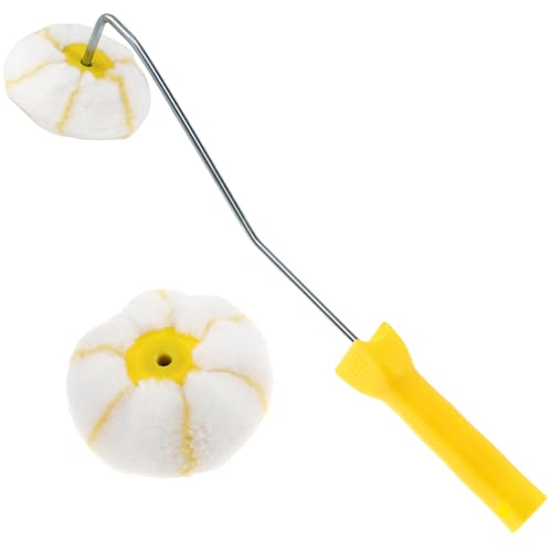 NIHUIFDPY Kit rullo per pittura angolare, rullo per pareti e soffitti, set professionale con rullo per pittura, rullo per pittura, strumento per pittura ad angolo, per pareti, casa e ufficio (manico
