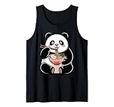 carino panda mangiare ramen giapponese kawaii animal noodles canotta
