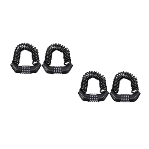 ibasenice 2sets 2pcs Portable Helmet Lock Theft Password Lock with Extendable Steel Cable Weather Resistant Lightweight for Outdoor Riding and Security 2pcs*2