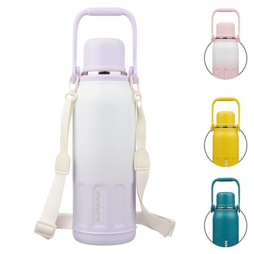 Image of BJPKPK Stainless Steel Insulated Bottle with Handle & Strap, 50oz