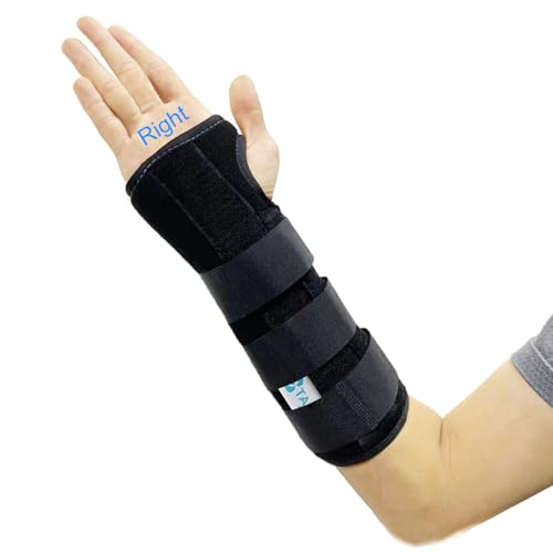 TANDCF Unisex Forearm and Wrist Support Splint Brace Double Fixation Wrist Brace for Carpal Tunnel, Adjustable Night Time Forearm Immobilizer Brace Splints,9.8 inch (25cm) length(RH/S)