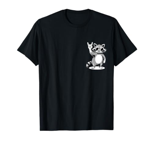 Mapache Retro Música Rock Hombres Niños Mujeres Mapache Divertido Camiseta