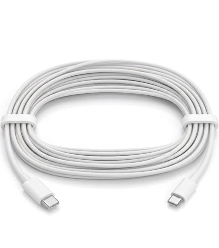 Image of 60W USB Type-C to Type-C Fast Charging Cable, 2 Meter Long, PD Quick Charge & Data Sync Cable, Compatible with iPhone 15 /16 Series, iPad, Android Phones, Tablets, Laptops & USB-C Devices, White