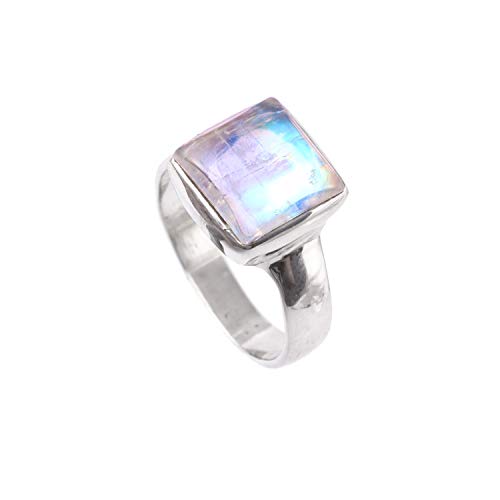 Bague de fiançailles argent sterling 925 femme pierre naturelle 54