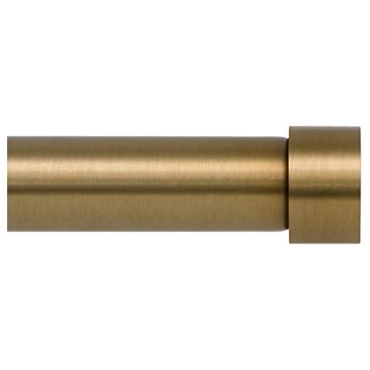 Ivilon Drapery Window Curtain Rod - End Cap Style Design 1 Inch Pole. 28 to 48 Inch Color Warm Gold