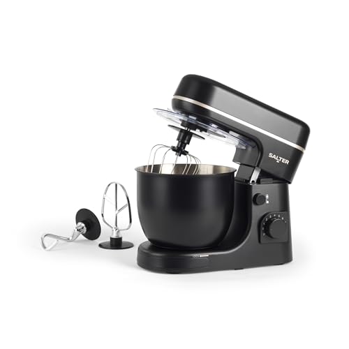 Salter Alchemy Stand Mixer - Electric Baking Whisk, 8 Speeds & Pulse Setting, 5 Litre Mixing Bowl, Planetary Mixing Action, Removable Splash Guard, Whisk, Dough Hook, Beater, Safety Lock, 1300 W
