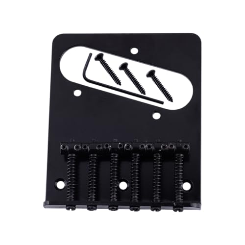 DIAO79NI TL 6-Saddle Top Loader Vintage Bridge for Fender Squier Tele Telecaster Electric Guitar (Black)