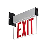 Lumight LED Emergency Edge-Lit Exit Sign - 90 Min Backup - Damp Rated - UL Listed - 120/277VAC - Acrylic Panel - Easy-install - Exit Sign for Commercial Indoor Use - Aluminum Construction for Durable