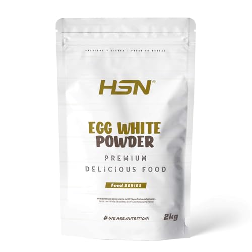 HSN Albúmina de Huevo en Polvo | Sin Sabor 2Kg | Pura Proteína de Claras Deshidratadas de Gallinas no Enjauladas | No Incluye Dosificador | No-GMO, Vegetariano, Sin Lactosa Sin Grasa