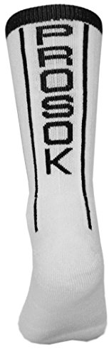PROSOK V2 Crew Bamboo Sock White Black Cycling Racing Mountain Biking S/M